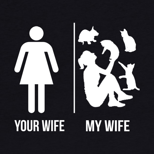 Your Wife - My Wife Cat Lover T-Shirt by padma